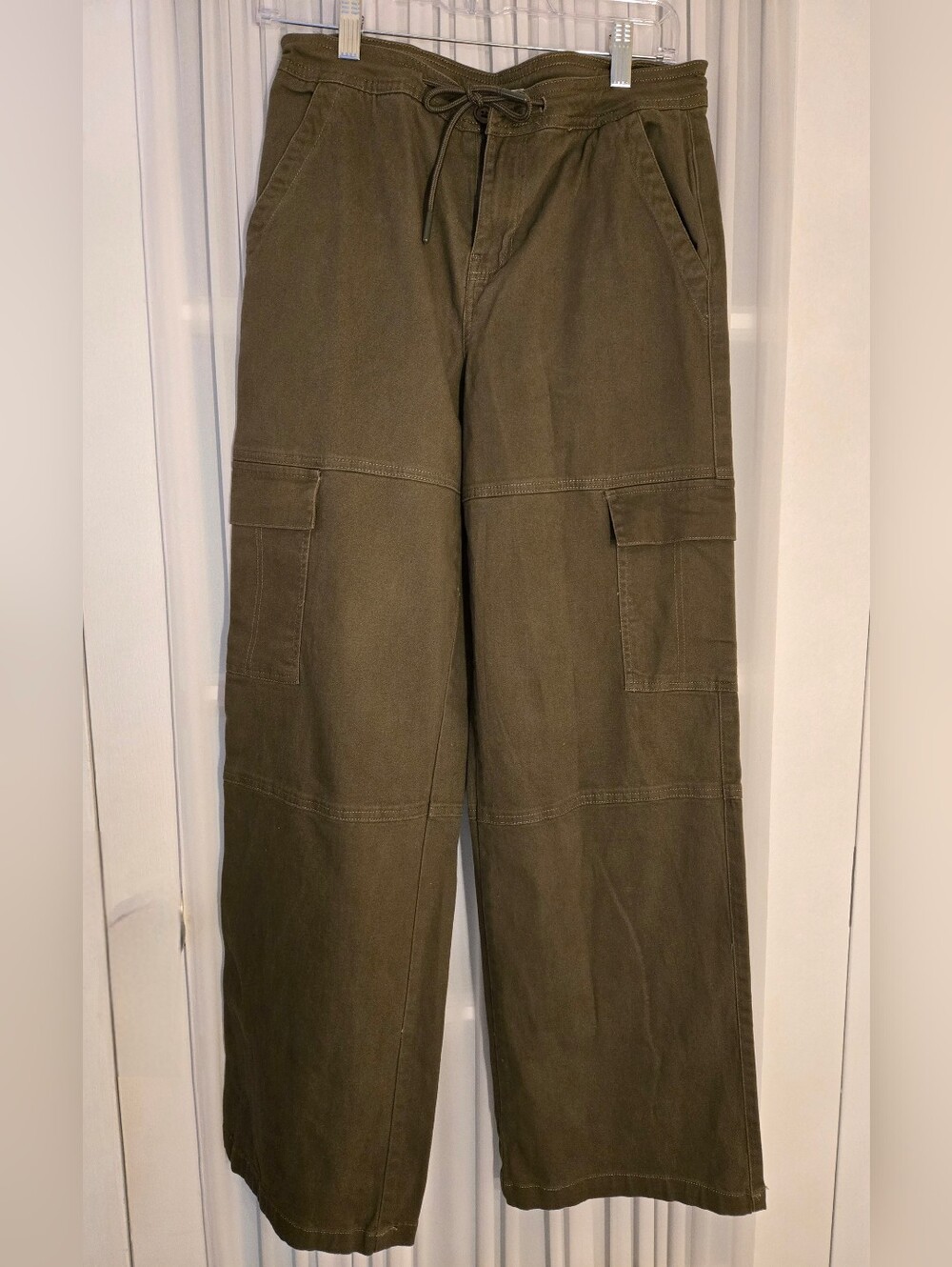 Celebrity Pink Olive Green Cargo Pants with Utility Pockets